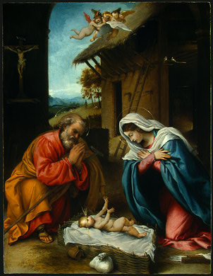 The Nativity, 1523 ~ Lorenzo Lotto